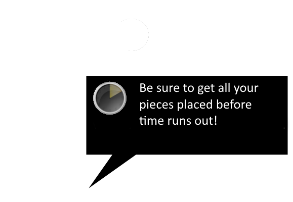 A speech bubble with the countdown clock.