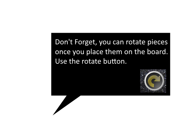 A speech bubble with the rotate button.